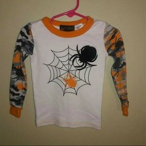Spooked boy's 2 t spider shirt white,orange, black